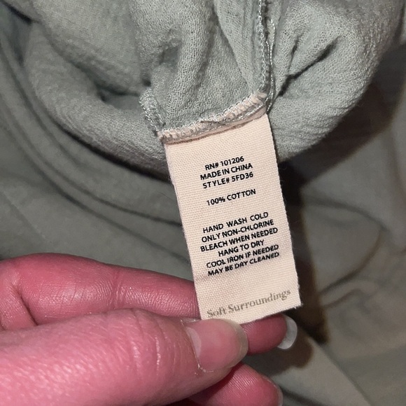 Soft Surroundings sage green flared leg pants plus size 2X - Picture 5 of 7